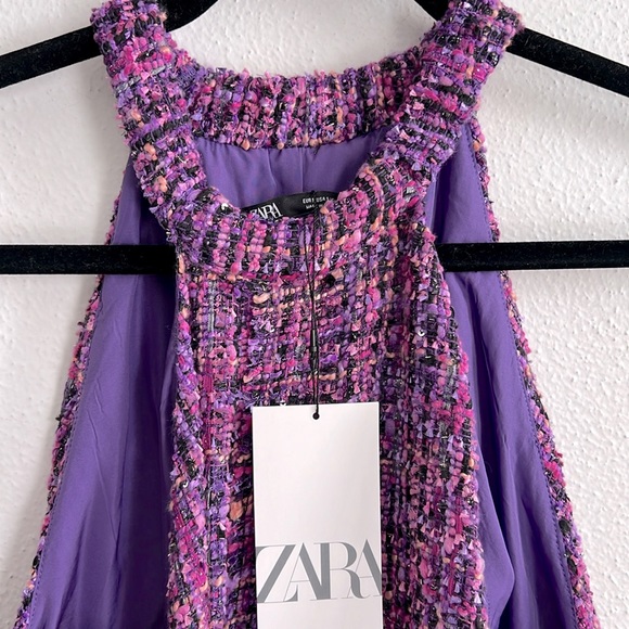 ZARA TEXTURED HALTER PINAFORE DRESS - Picture 8 of 10